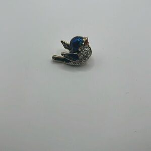 Blue and Silver Bird small pin.